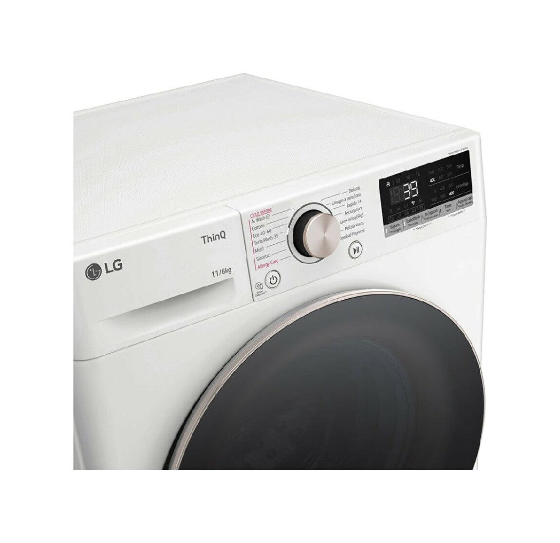 Lg D4R7011TSWG Lave-linge séchant cm. 60 - lavage 11 kg - séchage 6 kg - blanc