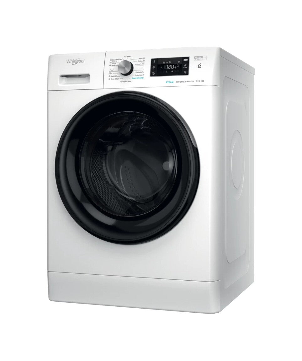 Whirlpool FFWDB864349BVEE Lave-linge séchant 60 cm - lavage 8kg - séchage 6kg - blanc
