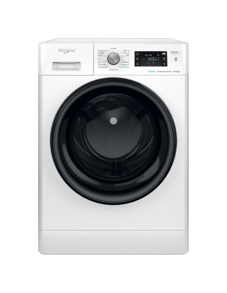 Whirlpool FFWDB864349BVEE Lave-linge séchant 60 cm - lavage 8kg - séchage 6kg - blanc