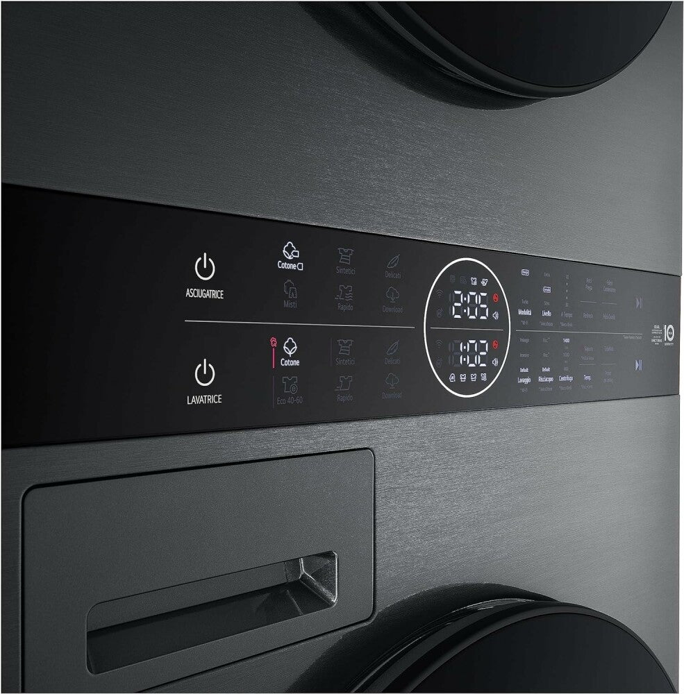 LG WT1210BBF Washtower Colonne à linge cm. 60 - lavage 12 kg - séchage 10 kg - noir