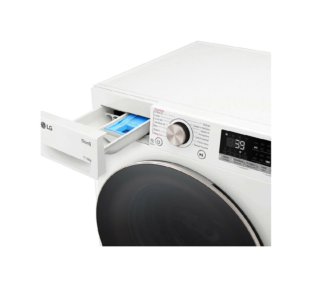 Lg D4R7011TSWG Lave-linge séchant cm. 60 - lavage 11 kg - séchage 6 kg - blanc