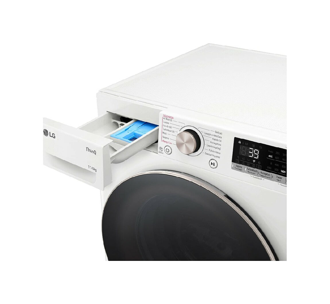 Lg D4R7011TSWG Lave-linge séchant cm. 60 - lavage 11 kg - séchage 6 kg - blanc