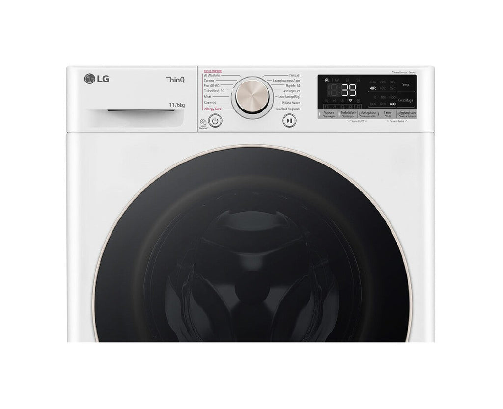 Lg D4R7011TSWG Lave-linge séchant cm. 60 - lavage 11 kg - séchage 6 kg - blanc