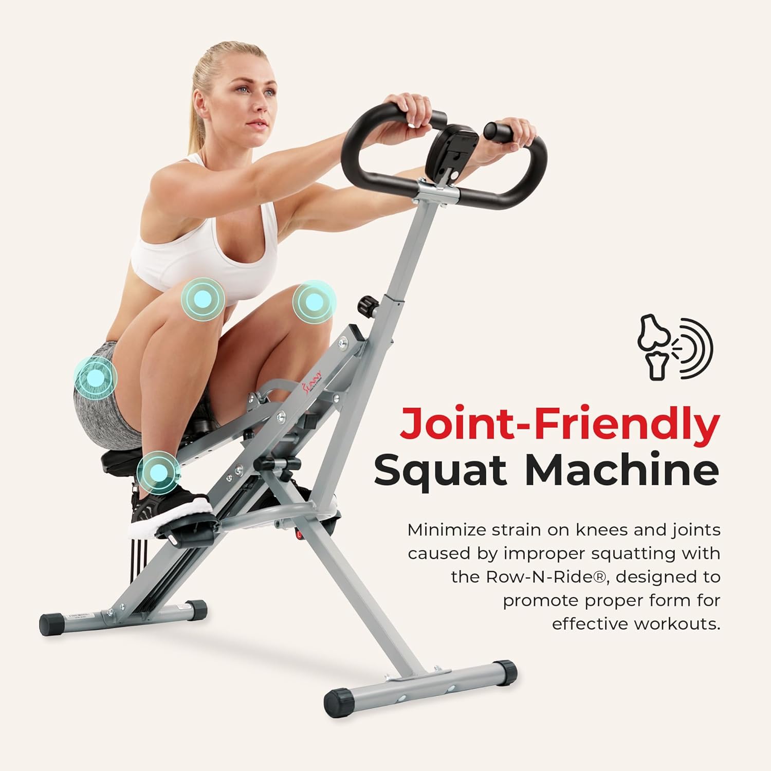 Sunny Health & Fitness Machine à ramer Upright Row-N-Ride