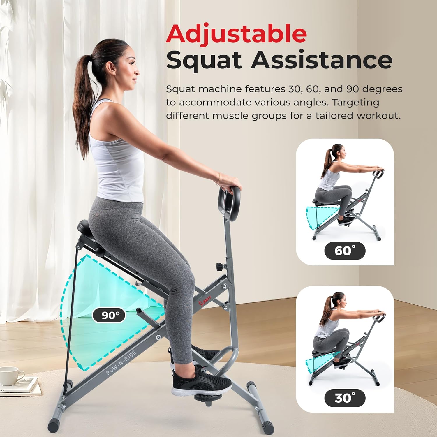 Sunny Health & Fitness Machine à ramer Upright Row-N-Ride