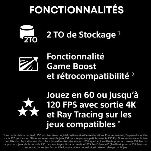 Console Sony PS5 Pro Blanc et Noir