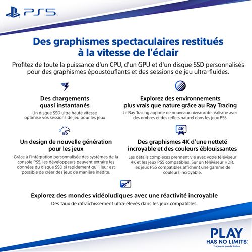 Console Sony PS5 Slim Edition Standard Blanc et Noir