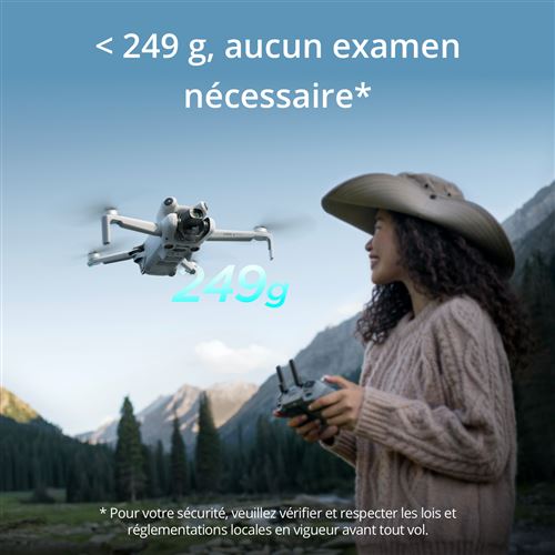 Drone Dji Mini 4 Pro Fly More Combo avec radiocommande Blanc