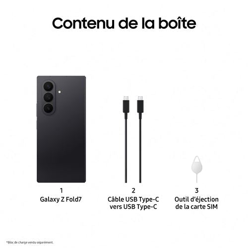 Samsung Galaxy Z Fold7 8" 5G Double nano SIM 256 Go Noir