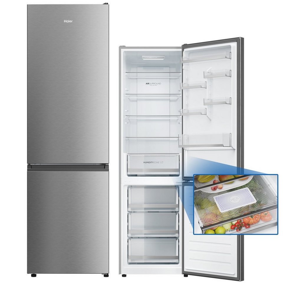 Haier - réfrigérateur combiné - 377 L - Inox - HDW1620DNPK