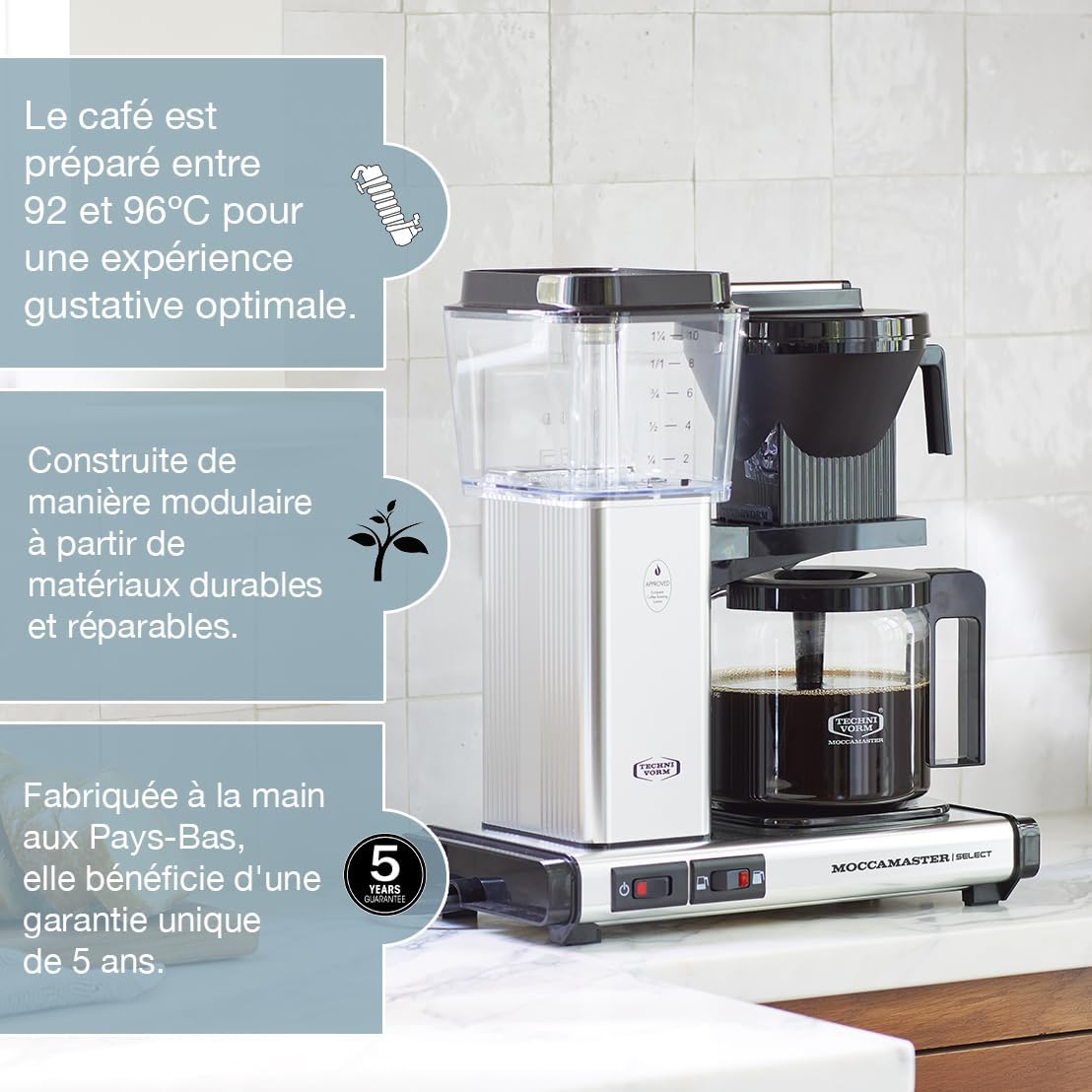 Moccamaster Kbg Select Semi-automatique Machine À Café Filtre 1.25 L