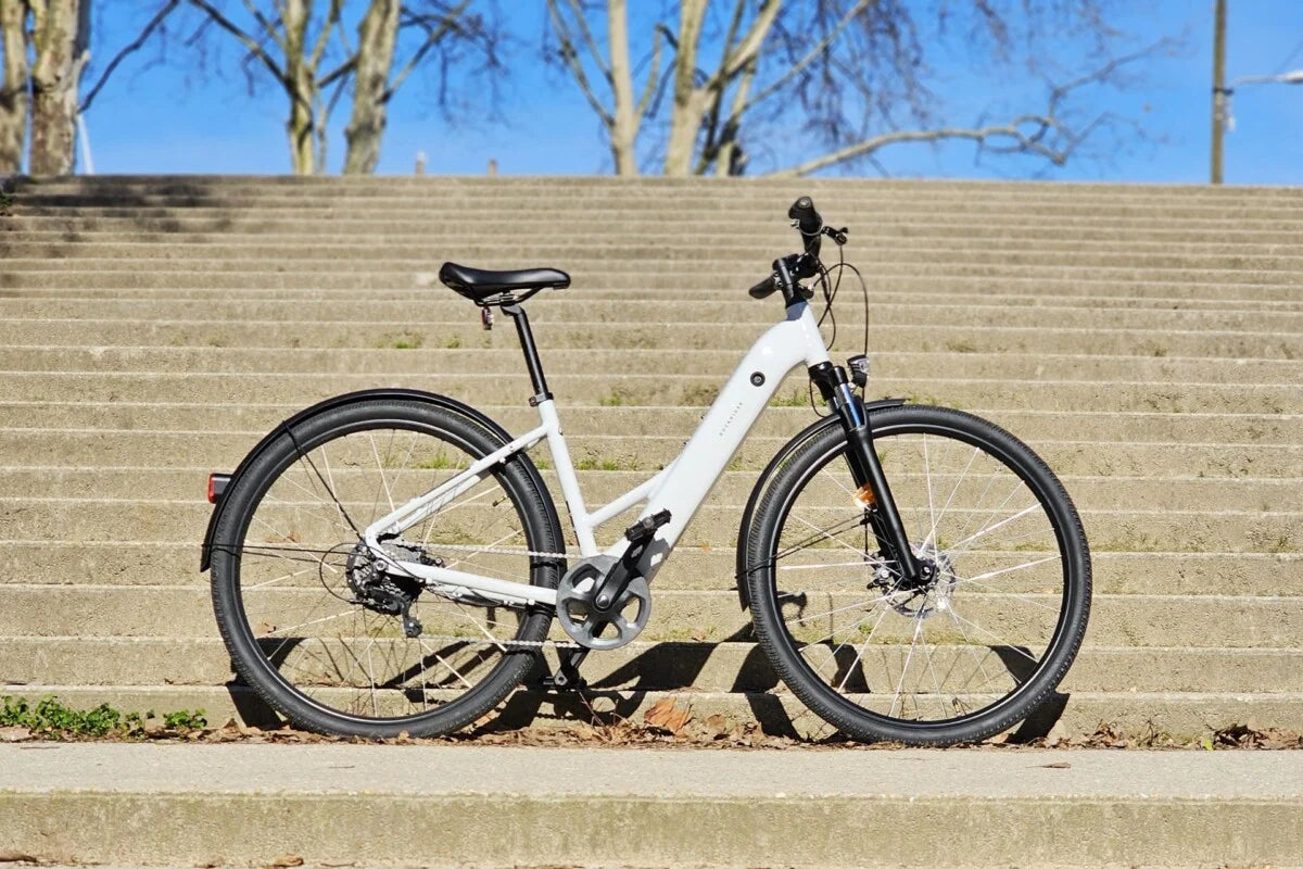 ROCKRIDER Vélo tout chemin électrique cadre bas e-actv 100 gris perle