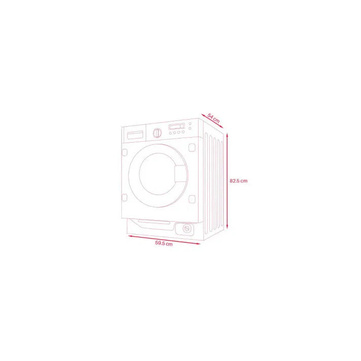 Lave-linge séchant intégré blanc de 8 kg à chargement frontal avec Smart Load et 1400 tr/min WI8W6S Evvo