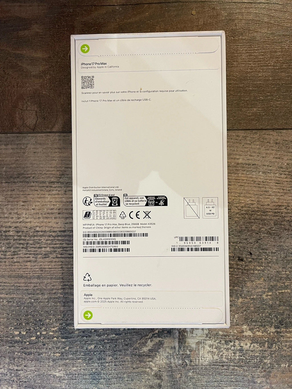 IPHONE 17 PRO MAX 256 Go BLEU