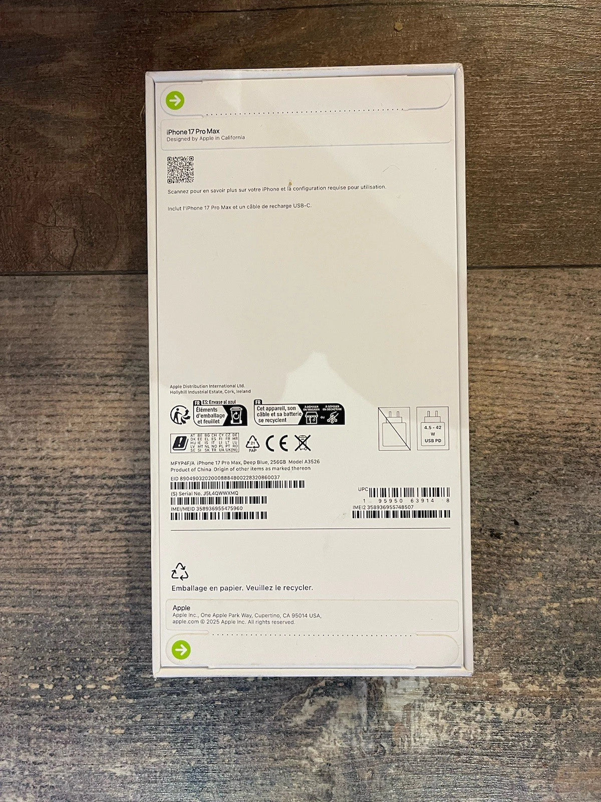 IPHONE 17 PRO MAX 256 Go BLEU