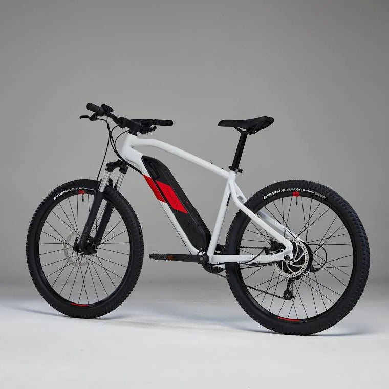 ROCKRIDER Vélo VTT électrique semi-rigide 27,5" - E-ST 100 Blanc Rouge